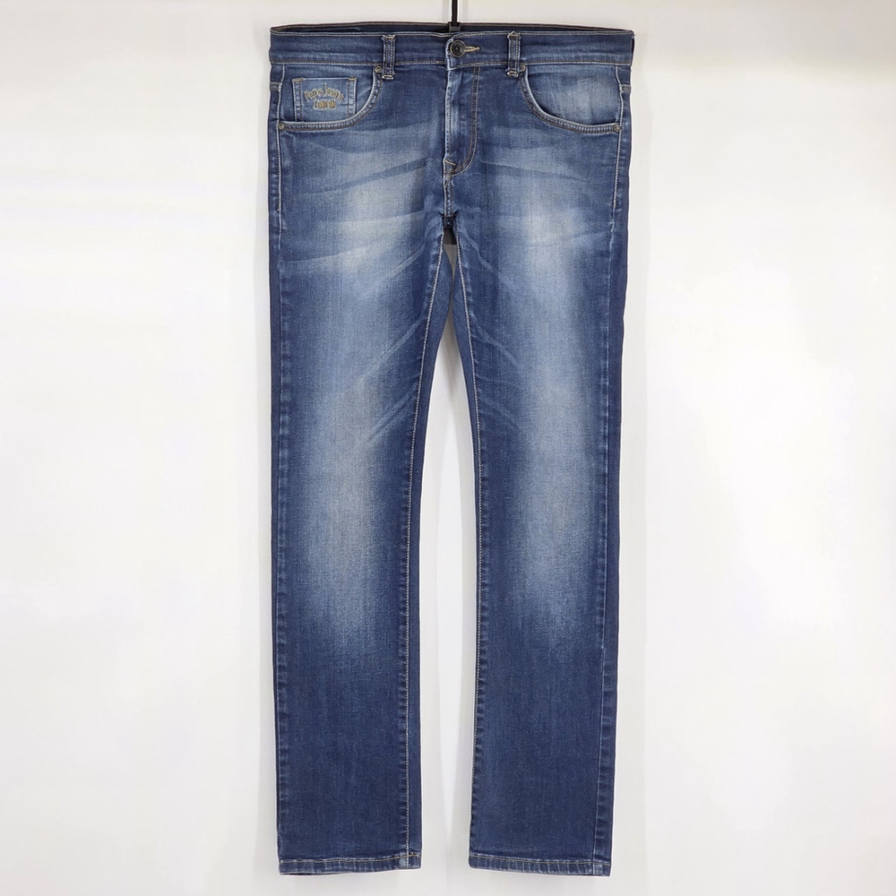 Y2K Euro Pepe Jeans Vapour Slim Jeans Men’s 34x34 Blue Stretch Denim